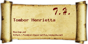 Tombor Henrietta névjegykártya