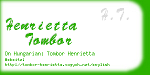 henrietta tombor business card